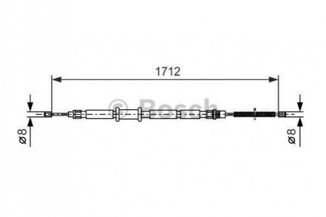 1987477618 BOSCH BOSCH ALFA ROMEO Трос ручного тормоза лев/прав. 33 88- 1713/1509mm