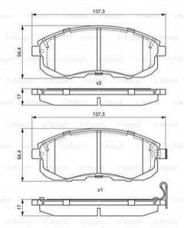 0986495379 BOSCH BOSCH NISSAN Гальмівні колодки передн.Tiida 04-,Juke 14-,Maxima QX