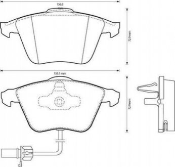 573145JC Jurid JURID Тормозные колодки перед. AUDI A6/S6 2,5-4,2 99- (с датч.)