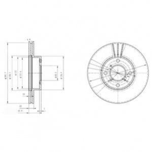 BG3341 Delphi DELPHI SUZUKI Диск тормозной передний Liana 02-, Baleno 1.8/1.9TD