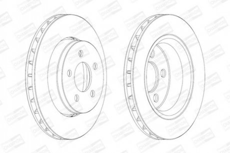 563041CH CHAMPION CHAMPION JEEP Диск тормозной передн.Cherokee 08-, Dodge Nitro 07-