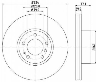 8DD 355 127-101 HELLA HELLA Диск тормозной перед. BMW 5-serie E39, 7-serie E38 (324*30)