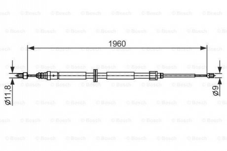 1987482432 BOSCH BOSCH Трос ручного тормоза RENAULT Grand Sceniс III (лев./прав.)