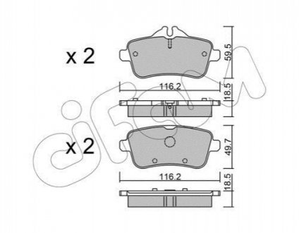 822-968-0 CIFAM CIFAM DB Колодки тормозные задн. W166/X166/W176 A/GL/M Class 11-