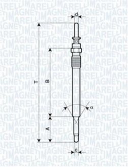 062900009304 MAGNETI MARELLI MAGNETI MARELLI Свеча накала ASTRA, OMEGA, VECTRA [062900009304]