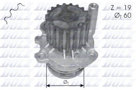 A-196 DOLZ Водяний насос AUDI A2 (8Z0) / SEAT AROSA (6H) / SK