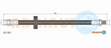 03.1201 ADRIAUTO ADRIAUTO VW Шланг тормозной пер. (385мм) LT 83-96, AUDI 100 82