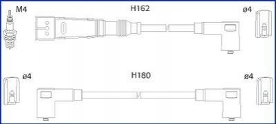 134784 HITACHI HITACHI VW К-кт высоковольтных проводов Polo,Seat Cordoba,Ibiza