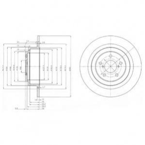 BG4154 Delphi DELPHI SUBARU Диск тормозной задн.Legacy III,IV 98-,Outback 00-