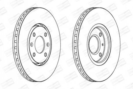 562019CH CHAMPION CHAMPION PEUGEOT Диск тормозной передний 406,Citroen Xantia 95-
