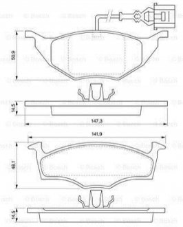 0986424632 BOSCH BOSCH Тормозные колодки перед. AUDI A2 1,2TDI 99-05 (с датч.)