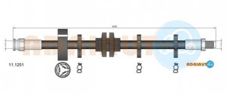 11.1251 ADRIAUTO ADRIAUTO FIAT Торм.шланг передн.Tempra,Tipo,LANCIA Dedra,Delta