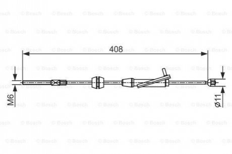 1987482421 BOSCH BOSCH FORD Трос ручного тормоза передн. FIESTA VI, MAZDA 2 07-