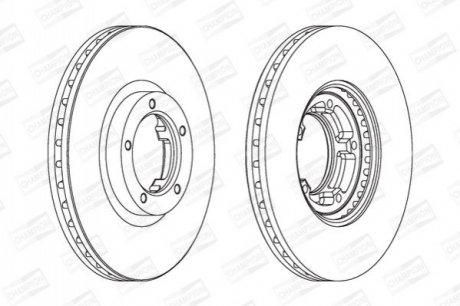561624CH CHAMPION CHAMPION FORD Диск тормозной передн.(вент.)Transit 91-(254*24)