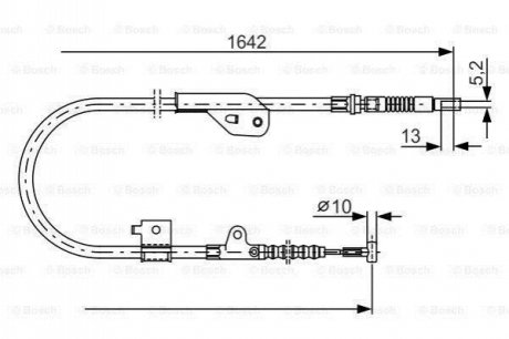 1987477981 BOSCH BOSCH NISSAN Трос ручного тормоза Primera 99- 1642 задн. лев.