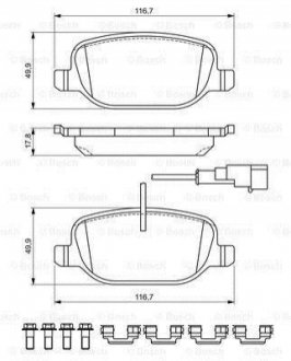 0986494717 BOSCH BOSCH ALFA ROMEO Гальмівні колодки задн. з датч. ALFA 159 06-