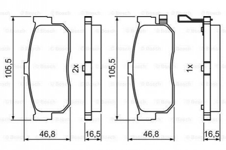 0986495387 BOSCH BOSCH Тормозные колодки задн. NISSAN Almera 00- Maxima QX 00-