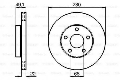 0986478833 BOSCH BOSCH Диск тормозной передний NISSAN MAXIMA 3.0I HJ30 12/88-