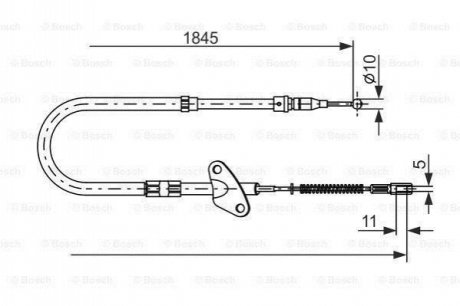 1987477118 BOSCH BOSCH O DB Трос ручн.тормоза прав.207-310 86-(нов.тип)1862м