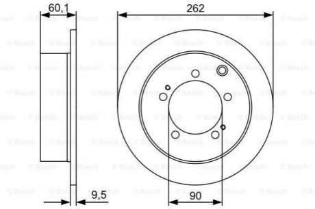 0986479512 BOSCH BOSCH MITSUBISHI Диск тормозной Pajero Pinin 1,8-2,0GDI -07