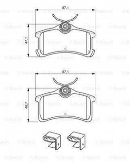 0986494274 BOSCH BOSCH TOYOTA Тормозные колодки дисковые Avensis 01-03 задн.