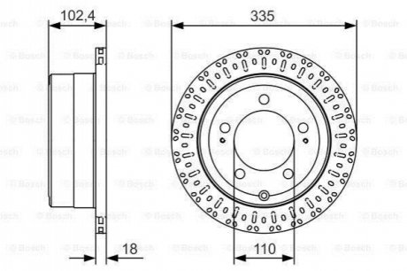 0986479A61 BOSCH BOSCH TOYOTA Тормозной диск задн.Land Cruiser 100,Lexus 98-