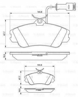 0986461115 BOSCH BOSCH Тормозные колодки диск. передн.(с датч.) AUDI 80/100