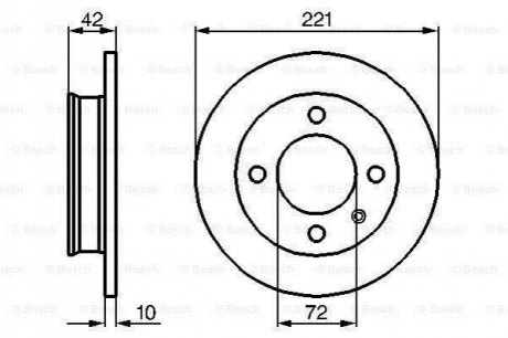 0986478068 BOSCH BOSCH FORD Диск тормозной передний FIESTA 76-89 221 10 8.7