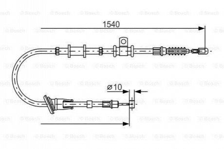 1987482065 BOSCH BOSCH MITSUBISHI Трос ручного тормоза прав. Space Star 98-