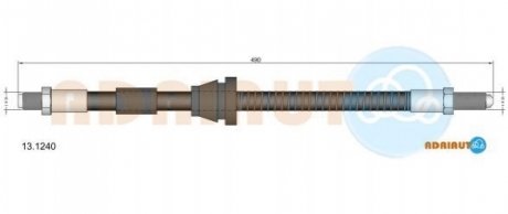13.1240 ADRIAUTO ADRIAUTO FORD Шланг тормозной задний Escort/Orion 10/90-93