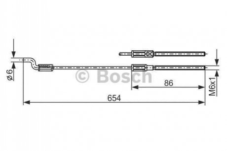 1987477833 BOSCH BOSCH Трос ручного тормоза средн. VW Sharan 95-Galaxy SEAT