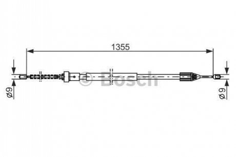 1987482309 BOSCH BOSCH RENAULT Трос ручного тормоза задн. правый Twingo 07-