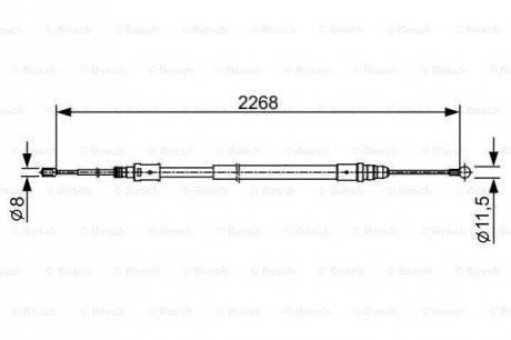 1987482409 BOSCH BOSCH Трос ручного тормоза зад. лев. /прав. CITROEN C5 08-