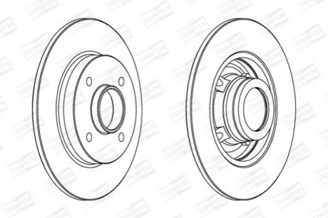 562938CH-1 CHAMPION CHAMPION CITROEN Диск тормозной задн.C3,C4 Peugeot 207,307