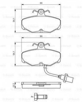 0986469820 BOSCH BOSCH FORD Тормозные колодки диск. задн. (с датч) Scorpio