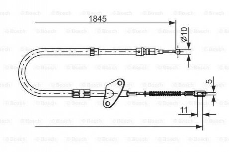 1987477119 BOSCH BOSCH DB Трос ручн.тормоза лев.207-310 86-(нов.тип)1862мм