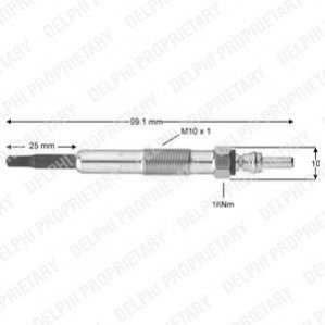 HDS385 Delphi DELPHI RENAULT Свеча накала Clio II,Kango,Megane 1.9d 97-