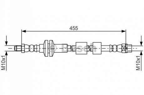 1987481783 BOSCH Гальмівний шланг BMW 1/3 E87/E90 \'\'F \'\'04-11