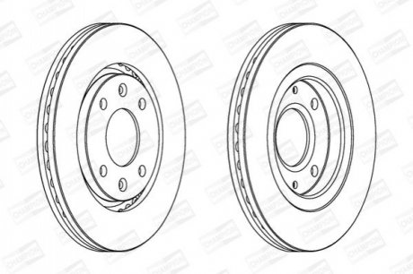 562027CH CHAMPION CHAMPION PEUGEOT Тормозной диск передн. 406 1.6/2.1TD 95-