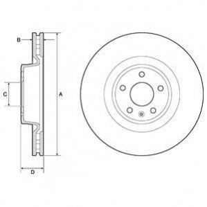 BG9173C Delphi DELPHI AUDI Диск тормозной передний 345 мм A6 Allroad 14-