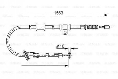 1987482064 BOSCH BOSCH MITSUBISHI Трос ручного тормоза лев.Space Star 98-