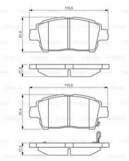 0986495242 BOSCH BOSCH TOYOTA Тормозные колодки передн. Corolla 02-,Yaris