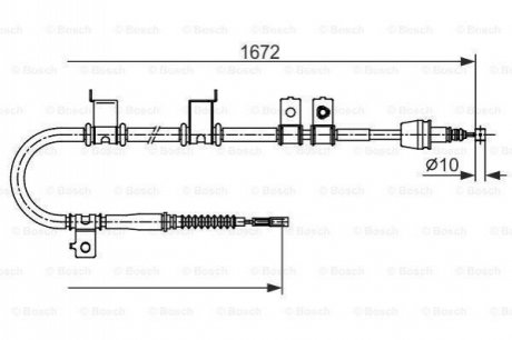 1987482713 BOSCH BOSCH HYUNDAI Трос ручного тормоза задний левый i30 07-