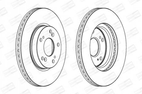 562457CH CHAMPION CHAMPION HONDA Диск тормозной передн.Civic 05 - (282*23)