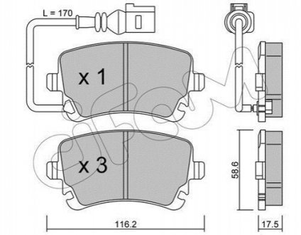 822-554-0 CIFAM CIFAM VW Тормозные колодки задн.Audi A4/A6/A8 04-T5 03-