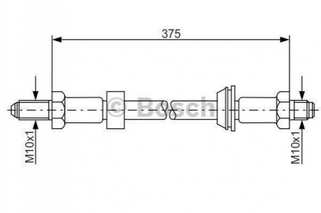 1987476023 BOSCH BOSCH FORD Шланг тормозной передн. 1,3 Escort/Orion -90