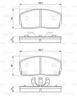 0986493390 BOSCH BOSCH DAIHATSU Колодки тормозные передние CHARADE 87-93