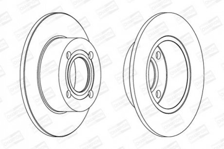 561312CH CHAMPION CHAMPION VW Диск тормозной задн. 10mm Audi 80/100 82-96