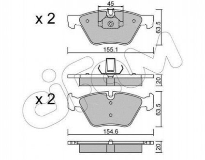 822-557-3 CIFAM CIFAM Тормозные колодки перед. BMW 3 90/91/92 5 E60/61