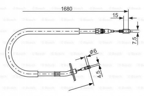 1987477702 BOSCH BOSCH DB Трос ручного торм.(правый) Sprinter 208D-512D